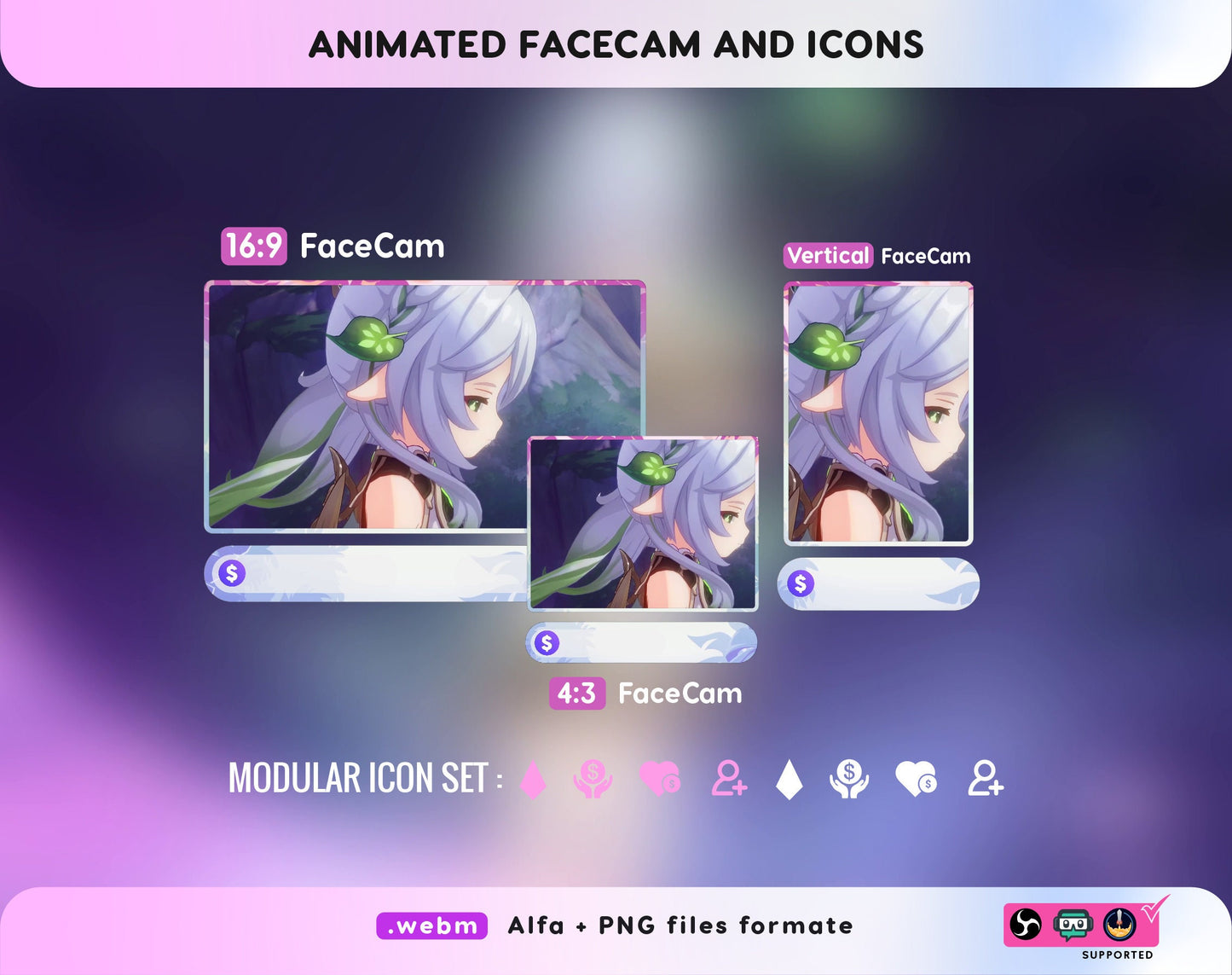 Genshin Impact Aesthetic Animated Twitch Overlay