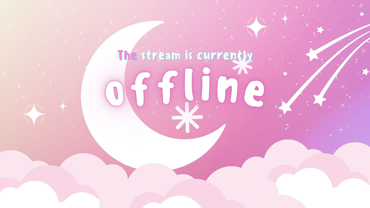 Cute Moon Aesthetic Cloud Animated Twitch Screens