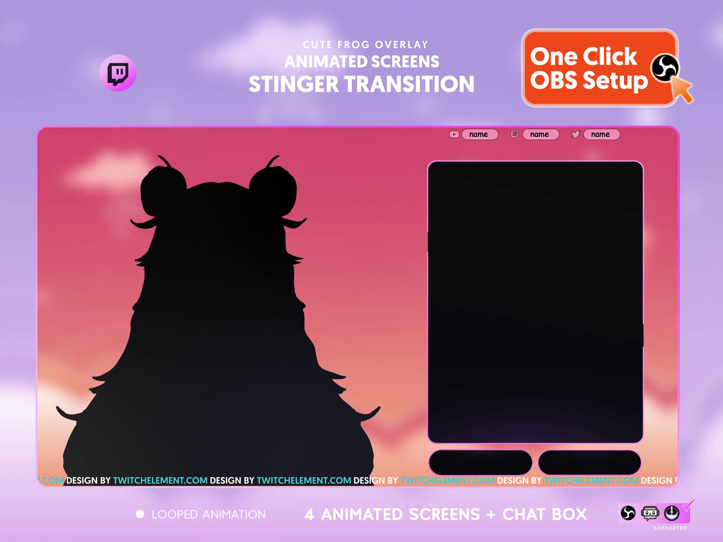 Twitch Pastel Clouds Stream Package Celestial / Love Transition