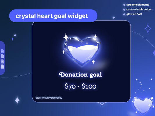 Crystal Glass heart goal widget