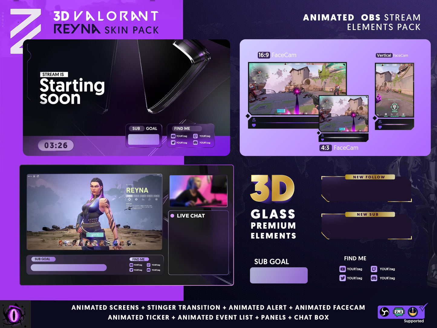 Valorant  3D Stream Overlay Bundle