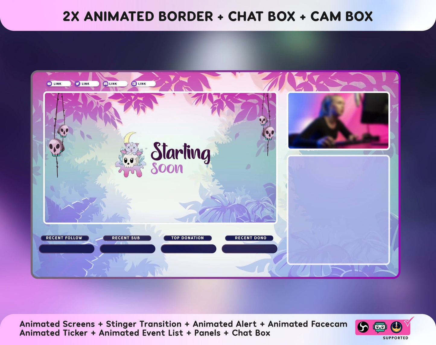 Genshin Impact Aesthetic Animated Twitch Overlay