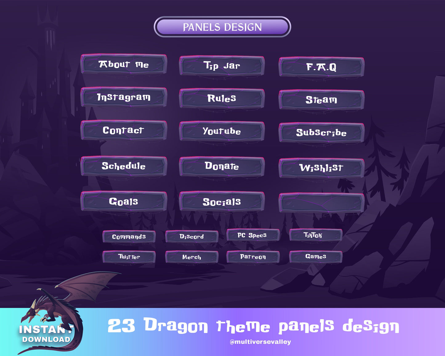 Dragon Theme Twitch Overlay Package