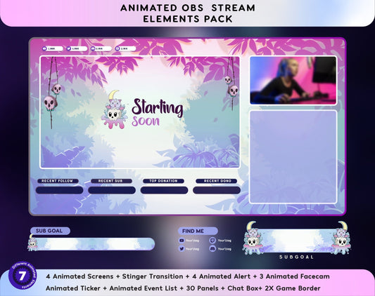 Genshin Impact Aesthetic Animated Twitch Overlay