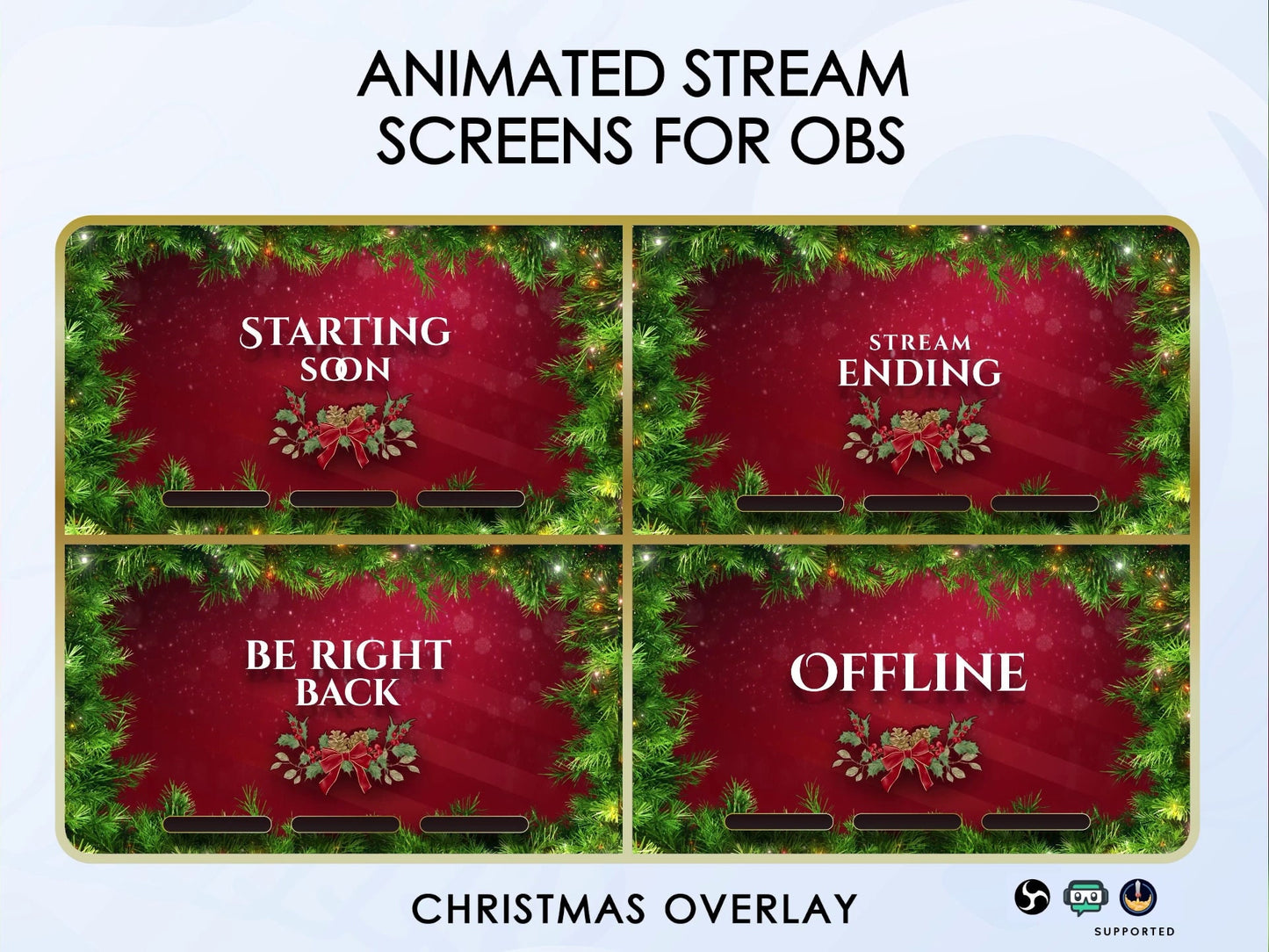 Christmas Theme Animated Twitch Overlay Package