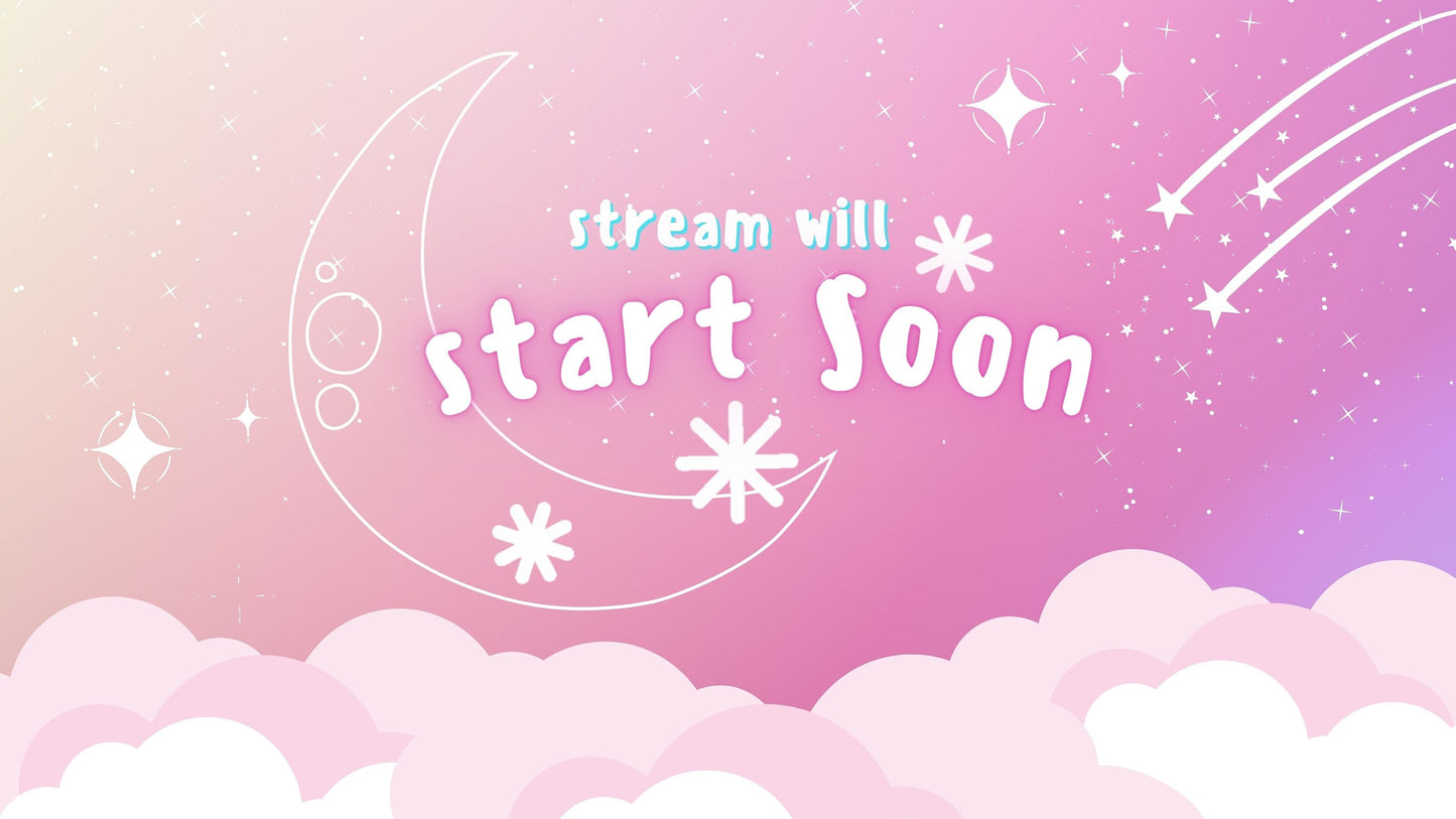 Cute Moon Aesthetic Cloud Animated Twitch Screens