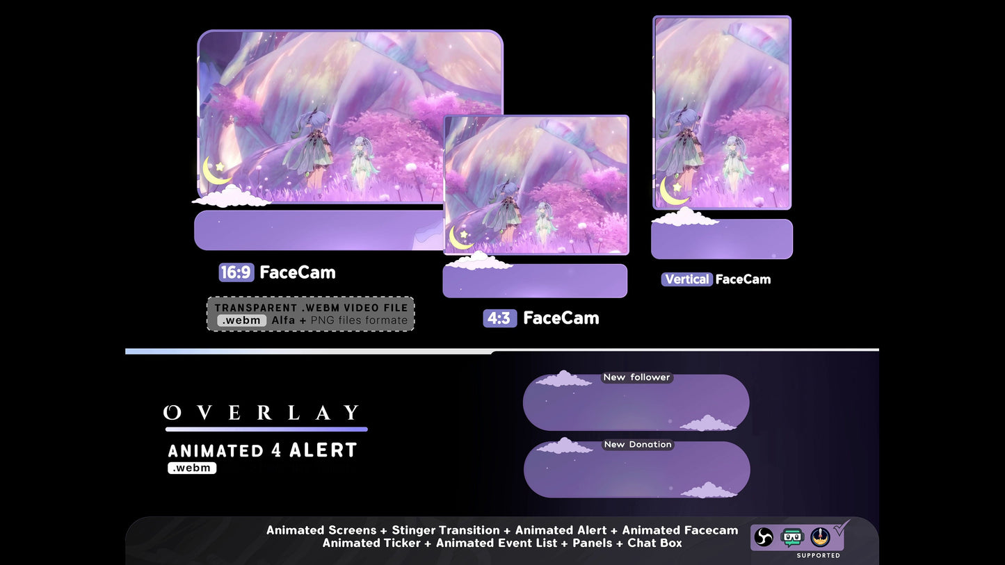 Cute Space Ghost Animated  Twitch Screens | Kawaii