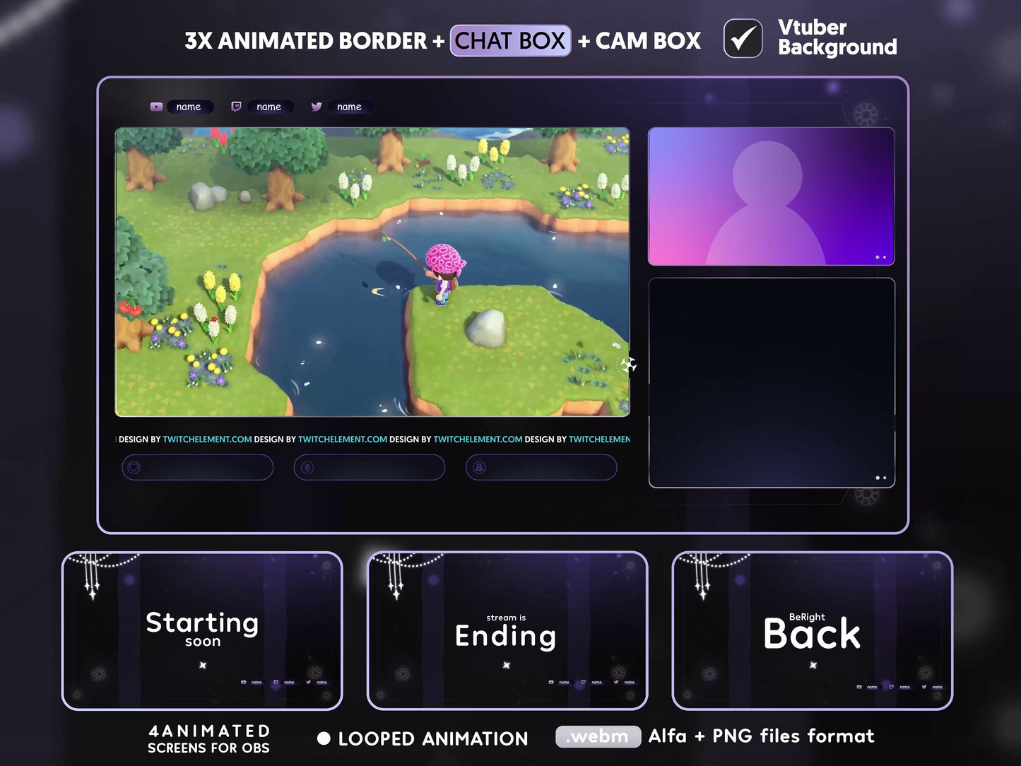 ANIMATED Cyber Sakura Twitch Pack