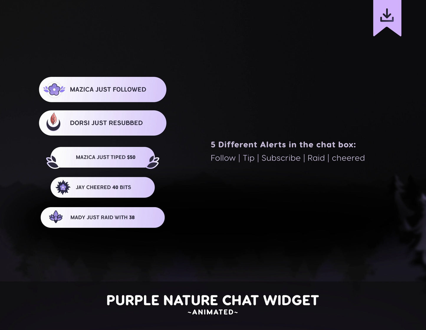 Autumn Twitch chat widget (with custom colour) + goal widget