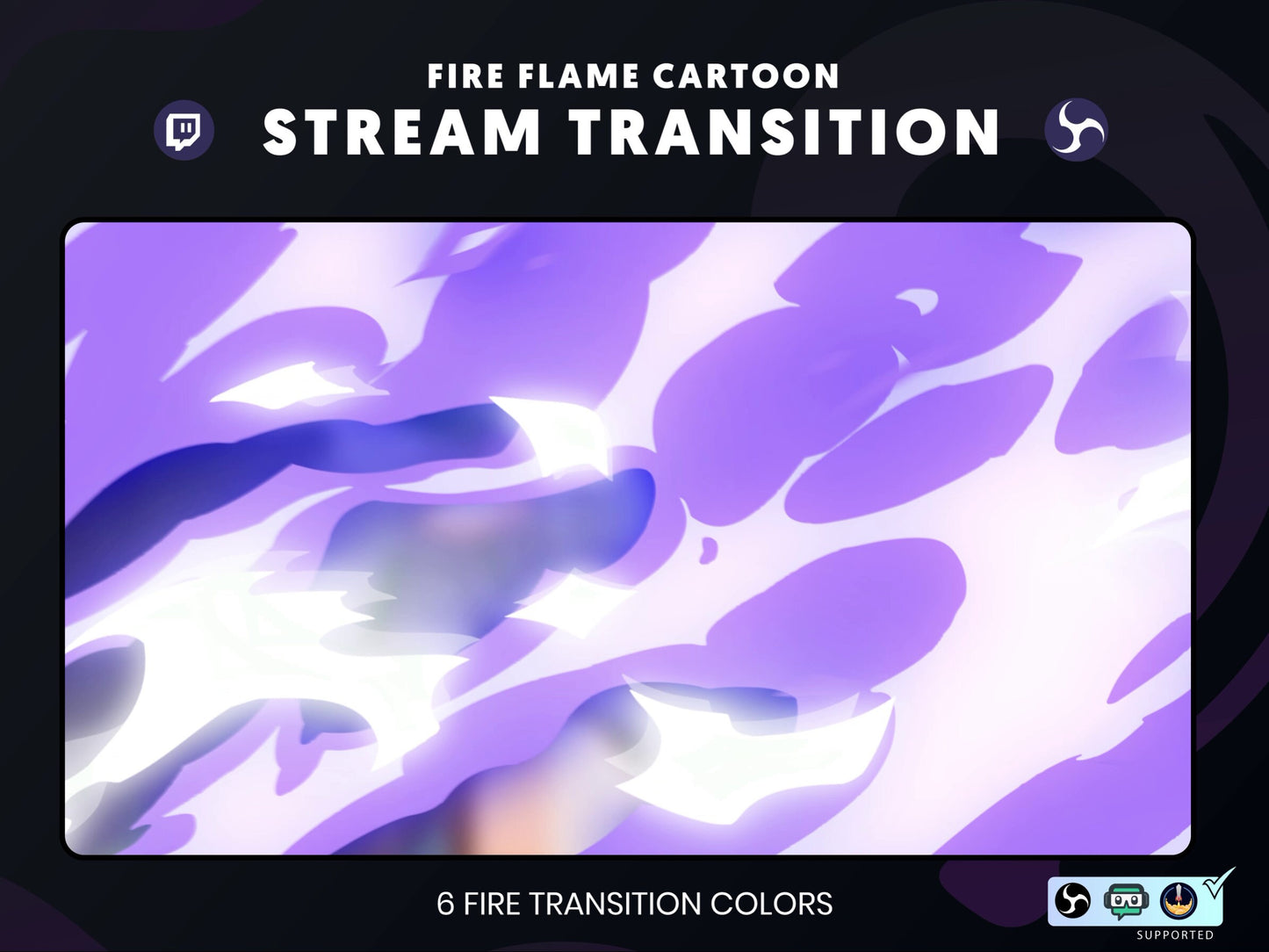 Fire Flame Cast Pastel Purple Cartoon Transition