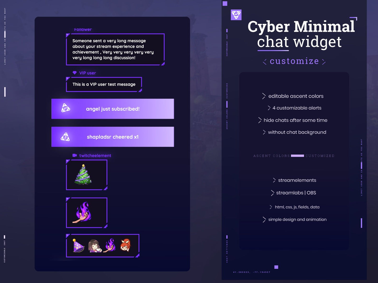 Chat widget Streamelements Cyber