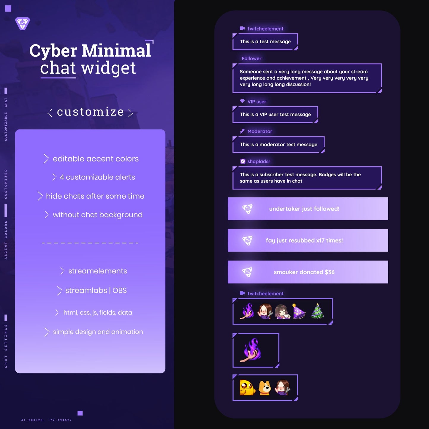 Chat widget Streamelements Cyber