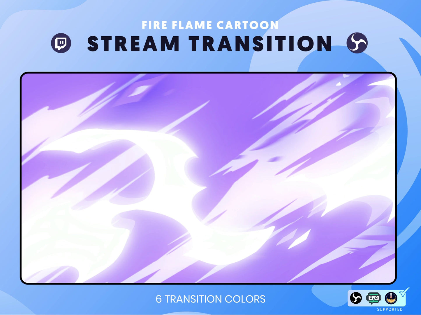 Fire Flame Cast Pastel Purple Cartoon Transition