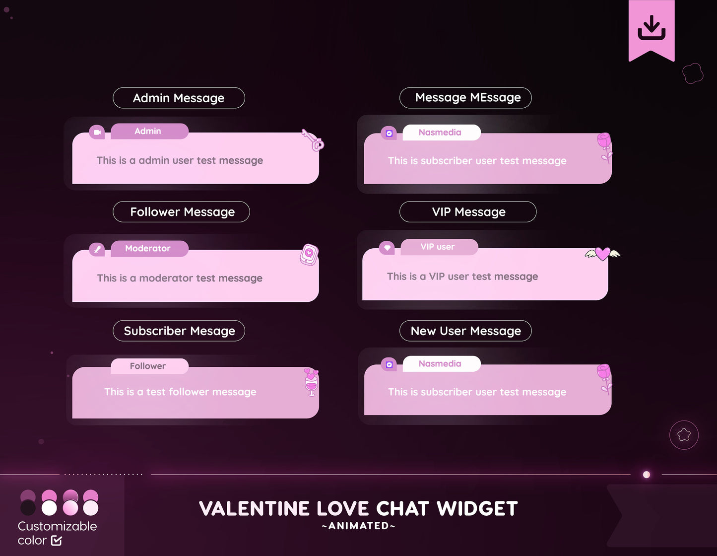 Valentine Love fill Twitch chat widget with Goal