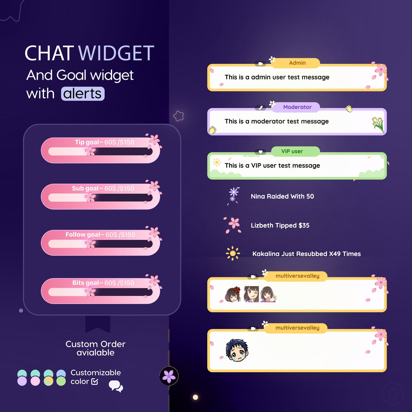 Warm Glow Summer: Chat Widget •  Chat Widget • Goal Widget
